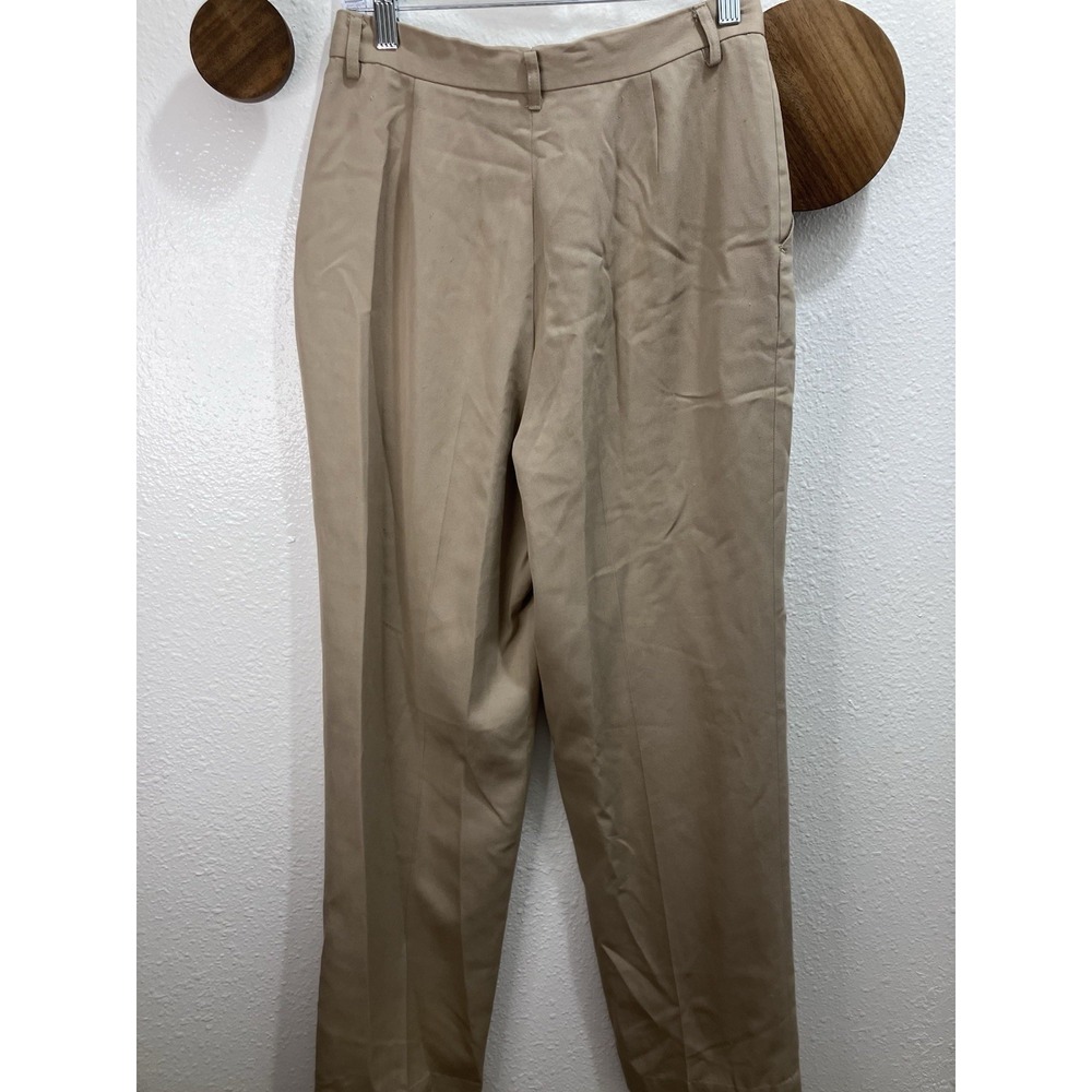 Chaus Vintage Women's Dress Pants Size 10 Khaki Pleated High Rise 26x29 Size Zip